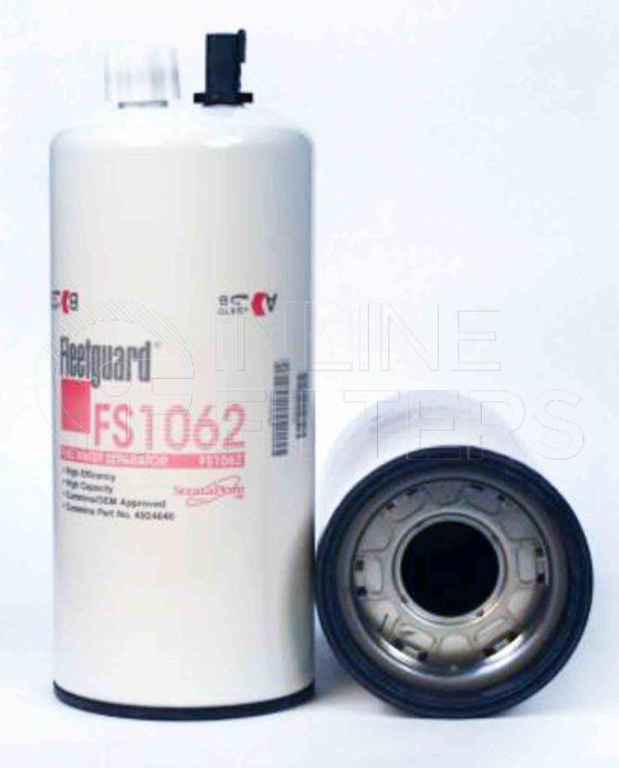 Fleetguard FS1062. Fuel Filter Product – Brand Specific Fleetguard – Spin On Product Fleetguard filter product Fuel Filter. Main Cross Reference is Cummins 4924640. Emulsified Water Separation: 95 % (95 %). Free Water Separation: 95 % (95 %). Efficiency TWA by SAE J 1985: 98.7 % (98.7 %). Micron Rating by SAE J 1985: 15 micron (15 […]