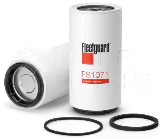 Fleetguard FS1071. Fuel Filter Product – Brand Specific Fleetguard – Spin On Product Fleetguard filter product Fuel Filter. For Service Part use 3948395S. Main Cross Reference is Racor R120S. Emulsified Water Separation: 96. Free Water Separation: 100. Fleetguard Part Type: FS. Comments: 2 micron filter