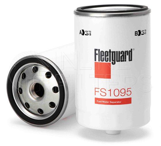 Fleetguard FS1095. Fuel Filter Product – Brand Specific Fleetguard – Spin On Product Fleetguard filter product Fuel Filter. Main Cross Reference is Deutz AG Fahr KHD 4504438. With Water in Fuel Sensor: No. Free Water Separation: 99.6. Flow Direction: Outside In. Fleetguard Part Type: FS