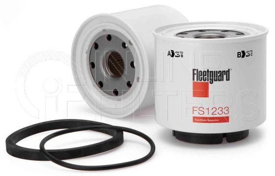 Fleetguard FS1233. Fuel Filter Product – Brand Specific Fleetguard – Can Type Product Spin-on fuel/water separator assembly With Bowl version FFG-FS1233B Fuel Filter. For Service Part use 3831871S. Main Cross Reference is Racor R24P. Emulsified Water Separation: 95 % (95 %). Free Water Separation: 99 % (99 %). Efficiency TWA by SAE J 1985: 0 % (0 […]