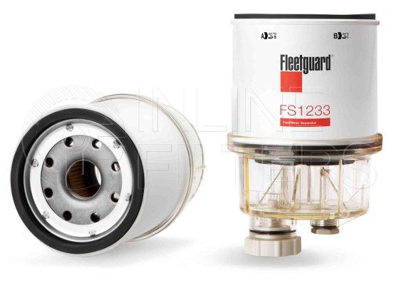 Fleetguard FS1233B. Fuel Filter Product – Brand Specific Fleetguard – Spin On Product Spin-on fuel/water separator assembly Bowl Yes Replacement Element FFG-FS1233 Bowl-less version FBW-BF1253