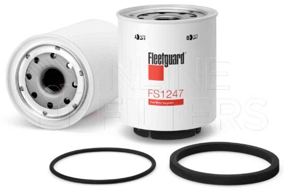 Fleetguard FS1247. Fuel Filter Product – Brand Specific Fleetguard – Spin On Product Fleetguard filter product Fuel Filter. Main Cross Reference is Ford E7HZ9N184A. Free Water Separation: 99. Fleetguard Part Type: FS_SPIN