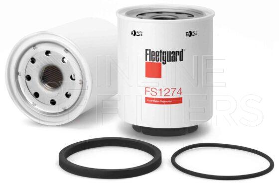 Fleetguard FS1274. Fuel Filter Product – Brand Specific Fleetguard – Spin On Product Fleetguard filter product Fuel Filter. Main Cross Reference is Racor R26S. Emulsified Water Separation: 0.0. Free Water Separation: 99. Fleetguard Part Type: FS