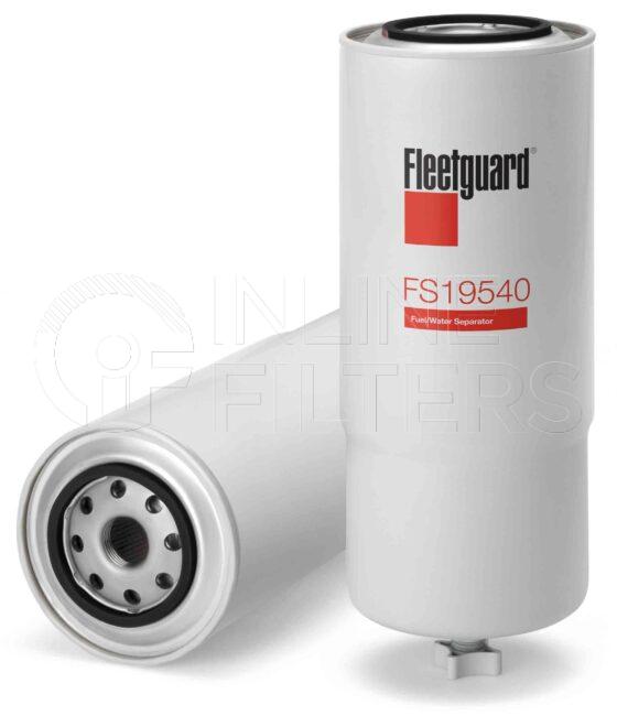 Fleetguard FS19540. Fuel Filter Product – Brand Specific Fleetguard – Spin On Product Fleetguard filter product Fuel Filter. Main Cross Reference is Luberfiner LFP2000C. Free Water Separation: 99. Fleetguard Part Type: FS_SPIN