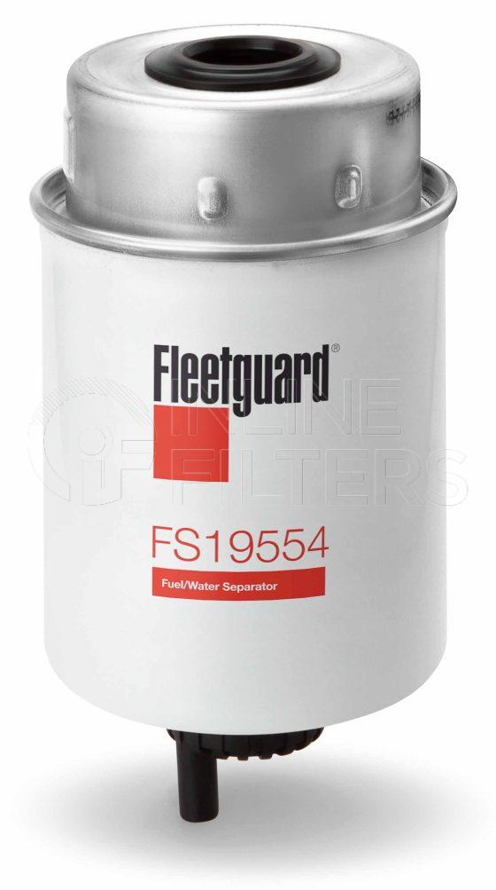 Fleetguard FS19554. Fuel Filter Product – Brand Specific Fleetguard – Spin On Product Fleetguard filter product Fuel Filter. Main Cross Reference is Caterpillar 1311812. Free Water Separation: 98. Fleetguard Part Type: FS. Comments: Pre-Filter type Use the FS19839 for the European Market