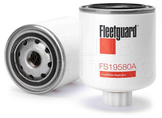 Fleetguard FS19580A. Fuel Filter Product – Brand Specific Fleetguard – Spin On Product Fleetguard filter product Fuel Filter. Main Cross Reference is Thermoking 118047. Fleetguard Part Type: FS. Comments: Shorter version of FS19580. This is the European version of FS19580. The only difference is that the FS19580 is 164mm high as opposed to 134mm
