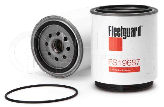 Fleetguard FS19687. Fuel Filter Product – Brand Specific Fleetguard – Spin On Product Fleetguard filter product Fuel Filter. For Service Part use 3948395S. Main Cross Reference is New Holland 87840136. With Water in Fuel Sensor: No. Flow Direction: Outside In. Fleetguard Part Type: FS