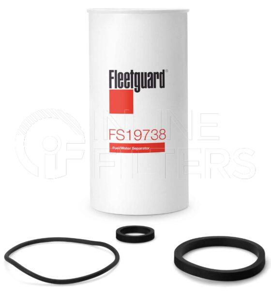 Fleetguard FS19738. Fuel Filter Product – Brand Specific Fleetguard – Spin On Product Fleetguard filter product Fuel Filter. Main Cross Reference is Racor S3201T. Free Water Separation: 100. Fleetguard Part Type: FS