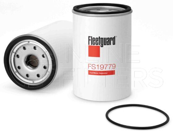 Fleetguard FS19779. FILTER-Fuel(Brand Specific) Product – Brand Specific Fleetguard – Spin On Product Fuel filter product Main Cross Reference is Racor R25S. With Water in Fuel Sensor: No. Flow Direction: Inside Out. Fleetguard Part Type: FS_SPIN