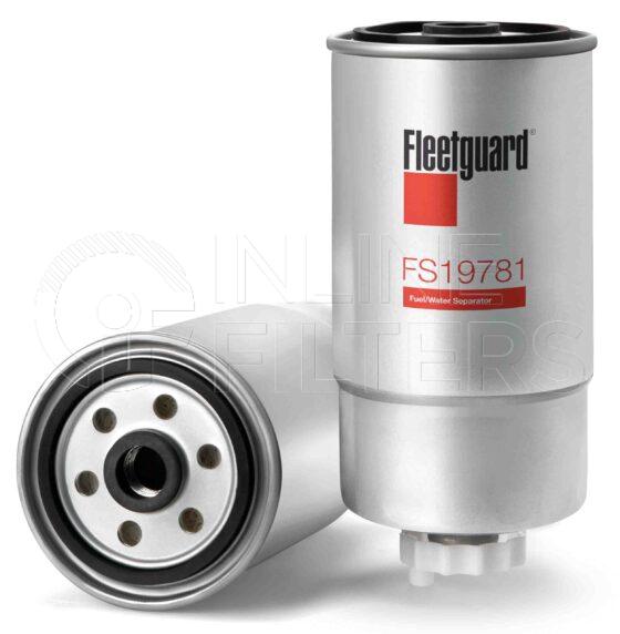 Fleetguard FS19781. Fuel Filter Product – Brand Specific Fleetguard – Spin On Product Fleetguard filter product Fuel Filter. Main Cross Reference is Iveco 2992300. With Water in Fuel Sensor: No. Flow Direction: Inside Out. Fleetguard Part Type: FS_SPIN