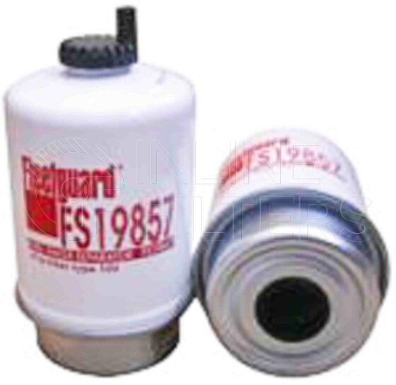 Fleetguard FS19857. Fuel Filter Product – Brand Specific Fleetguard – Spin On Product Fleetguard filter product Fuel Filter. Main Cross Reference is John Deere RE62424. Flow Direction: Inside Out. Fleetguard Part Type: FS_SPIN