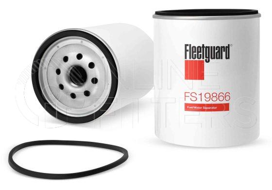 Fleetguard FS19866. Fuel Filter Product – Brand Specific Fleetguard – Spin On Product Fleetguard filter product Fuel Filter. Main Cross Reference is Racor R60TDMAX. With Water in Fuel Sensor: No. Flow Direction: Outside In. Fleetguard Part Type: FS_SPIN