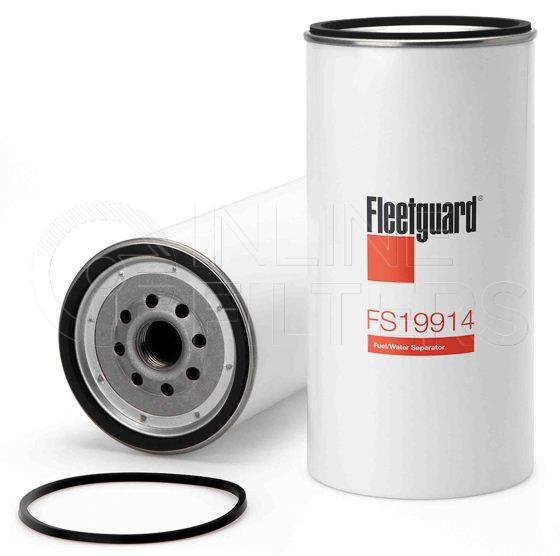 Fleetguard FS19914. Fuel Filter Product – Brand Specific Fleetguard – Spin On Product Fleetguard filter product Fuel Filter. For Service Part use 3957279S. Main Cross Reference is Liebherr 10101998. With Water in Fuel Sensor: No. Flow Direction: Outside In. Fleetguard Part Type: FS_SPIN