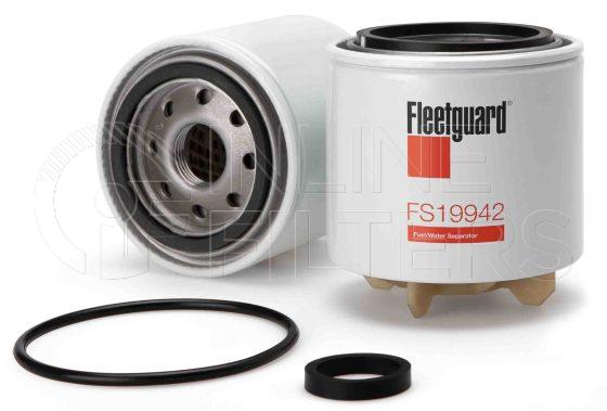 Fleetguard FS19942. FILTER-Fuel(Brand Specific) Product – Brand Specific Fleetguard – Spin On Product Fuel filter product Details Main Cross Reference is Hino FS1994290. Emulsified Water Separation – 95. Free Water Separation – 95. Fleetguard Part Type FS