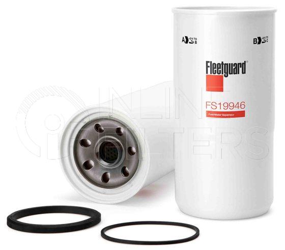 Fleetguard FS19946. Fuel Filter Product – Brand Specific Fleetguard – Spin On Product Fleetguard filter product Fuel Filter. For Service Part use 3957279S. Main Cross Reference is Komatsu 6003113410. Free Water Separation: 99. Fleetguard Part Type: FS