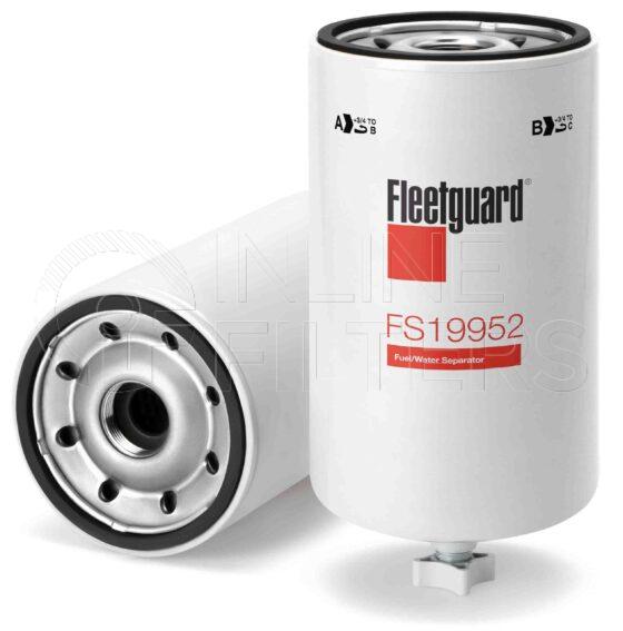 Fleetguard FS19952. Fuel Filter. Main Cross Reference is Mack 483GB477M. Fleetguard Part Type: FS.