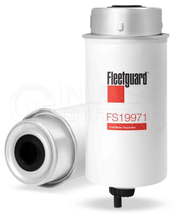 Fleetguard FS19971. Fuel Filter Product – Brand Specific Fleetguard – Spin On Product Fleetguard filter product Fuel Filter. Main Cross Reference is New Holland 87803441. Emulsified Water Separation: 93. Free Water Separation: 93. Fleetguard Part Type: FS_CART