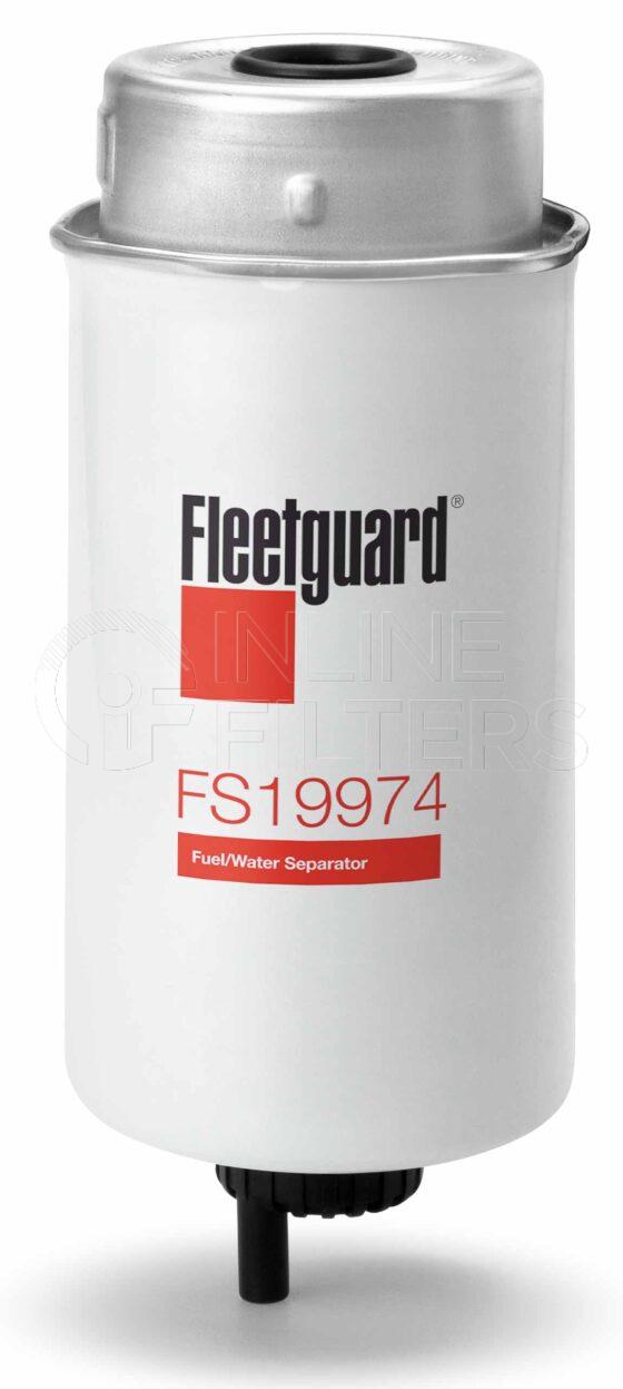Fleetguard FS19974. Fuel Filter. Main Cross Reference is Sisu 836867595. Fleetguard Part Type: FS_CART.