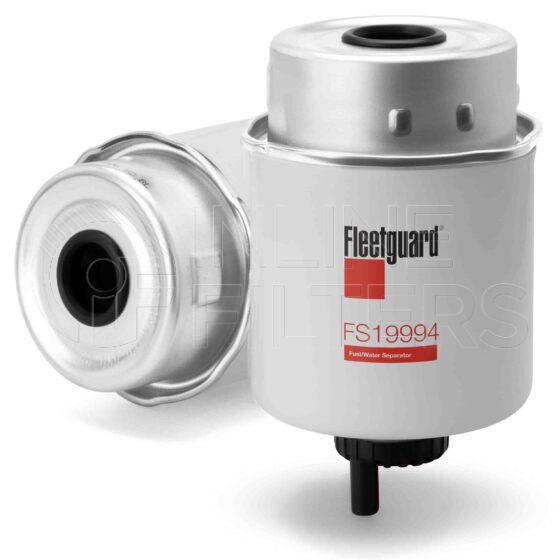 Fleetguard FS19994. Fuel Filter Product – Brand Specific Fleetguard – Spin On Product Fleetguard filter product Fuel Filter. Main Cross Reference is JCB 32925975. Emulsified Water Separation: 93. Free Water Separation: 93. Flow Direction: Inside Out. Fleetguard Part Type: FS
