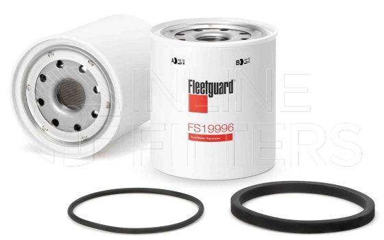 Fleetguard FS19996. Fuel Filter Product – Brand Specific Fleetguard – Spin On Product Fleetguard filter product Fuel Filter. For Service Part use SP72025. Main Cross Reference is Racor R20P. Fleetguard Part Type FS