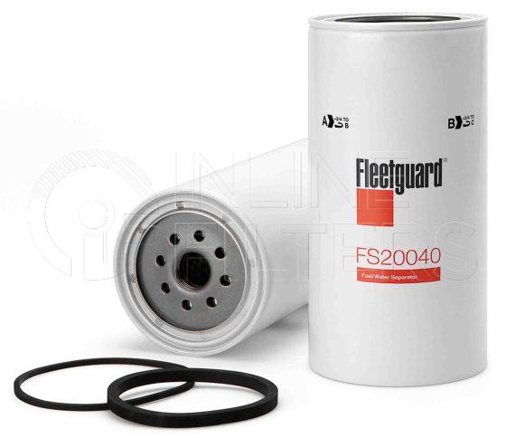 Fleetguard FS20040. FILTER-Fuel(Brand Specific) Product – Brand Specific Fleetguard – Spin On Product Fuel filter product Main Cross Reference International 2602549C1 Details For Service Part use 3957279S. Main Cross Reference is International 2602549C1. Fleetguard Part Type FS