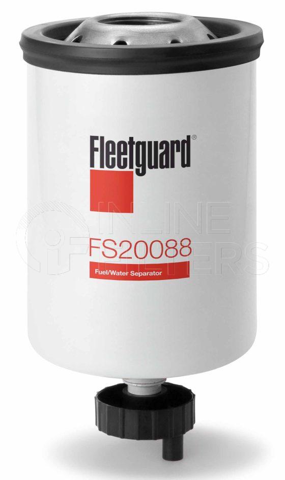 Fleetguard FS20088. Fuel Filter Product – Brand Specific Fleetguard – Spin On Product Fleetguard filter product Fuel Filter. Main Cross Reference is Caterpillar 1R1803. Emulsified Water Separation: 0.0. Free Water Separation: 0.0. Fleetguard Part Type: FS. Comments: Spin-on that includes the outer shell – the OE outer shell is no longer required with our filter