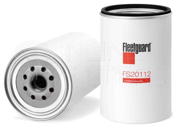 Fleetguard FS20112. Fuel Filter Product – Brand Specific Fleetguard – Spin On Product Fleetguard filter product Fuel Filter. Fuel Water Separator. Main Cross Reference is Volvo Penta 21538975. Emulsified Water Separation: 99. Free Water Separation: 0.0. Fleetguard Part Type: FS