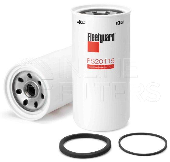Fleetguard FS20115. Fuel Filter Product – Brand Specific Fleetguard – Spin On Product Fleetguard filter product Fuel Filter. For Service Part use 3957279S. Main Cross Reference is New Holland 84423586. Emulsified Water Separation: 0.0. Free Water Separation: 99. Fleetguard Part Type: FS
