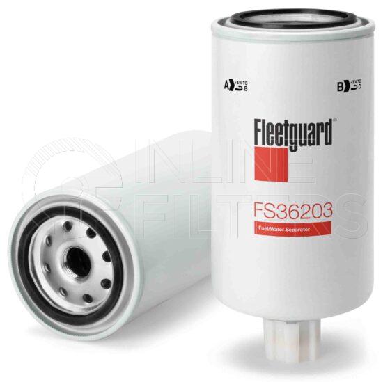 Fleetguard FS36203. Fuel Filter. Main Cross Reference is Cummins 5263942. Fleetguard Part Type: FS.
