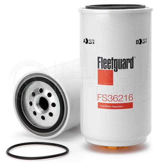 Fleetguard FS36216. Fuel Filter Product – Brand Specific Fleetguard – Spin On Product Fleetguard filter product Fuel Filter. For Housing use FH22149. Fleetguard Part Type: FS. Comments: without clear bowl. For version with clear bowl, see FS36218 Stratapore Media