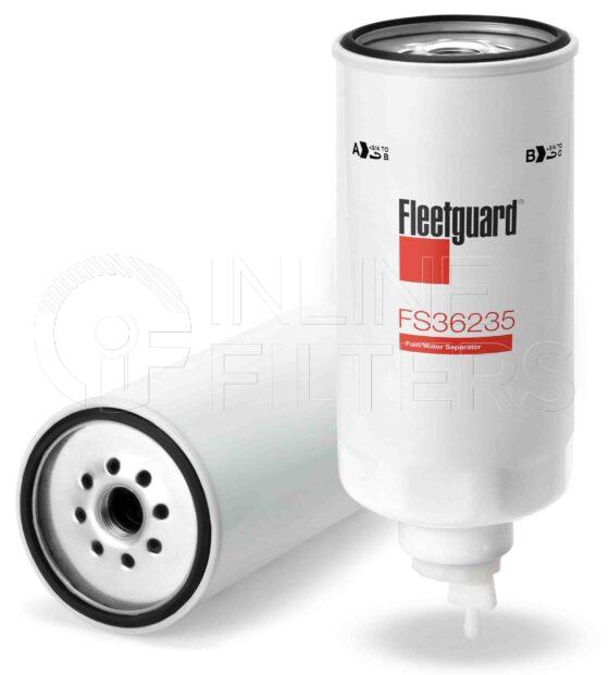 Fleetguard FS36235. Fuel Filter Product – Brand Specific Fleetguard – Spin On Product Fleetguard filter product Fuel Filter. Emulsified Water Separation: 0.0. Free Water Separation: 95. Fleetguard Part Type: FS_SPIN