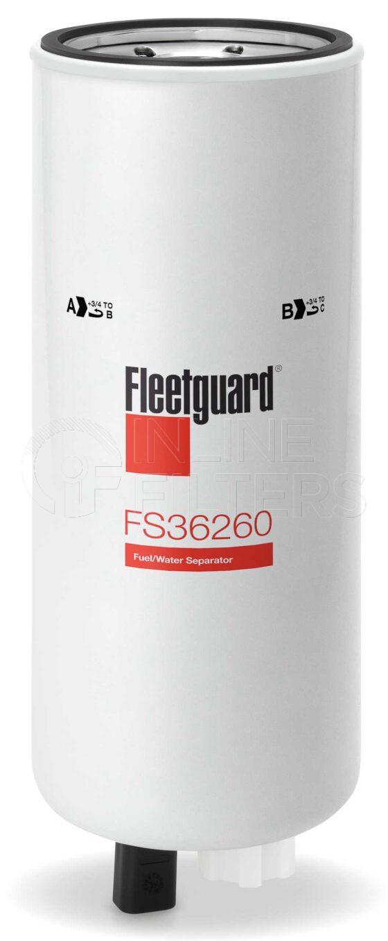Fleetguard FS36260. Fuel Filter. Main Cross Reference is Cummins 4327370. Fleetguard Part Type: FS.