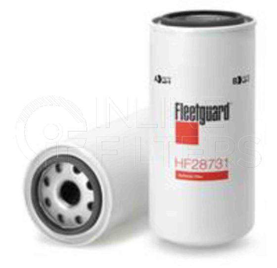 Fleetguard HF28731. Hydraulic Filter Product – Brand Specific Fleetguard – Spin On Product Fleetguard filter product Hydraulic Filter. Main Cross Reference is John Deere AT182209. Particle Size at Beta 75: 30 micron (30 micron). Particle Size at Beta 200: 0 micron (0 micron). Fleetguard Part Type: HF