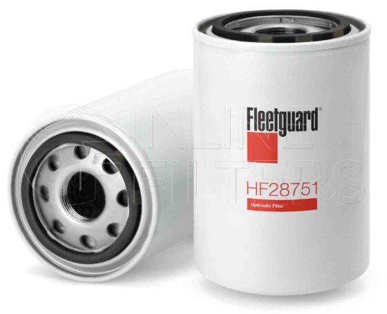 Fleetguard HF28751. FILTER-Hydraulic(Brand Specific) Product – Brand Specific Fleetguard – Undefined Product Hydraulic filter product Details Main Cross Reference is Vickers V0191B1R03. Particle Size at Beta 75 – 3 micron (3 micron). Particle Size at Beta 200 – 4 micron (4 micron). Fleetguard Part Type HF