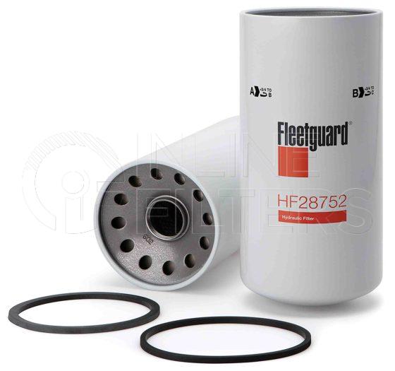 Fleetguard HF28752. Hydraulic Filter Product – Brand Specific Fleetguard – Cartridge Product Fleetguard filter product Hydraulic Filter. Main Cross Reference is Pall HC7500SKZ8H. Particle Size at Beta 200: 1 micron (1 micron). Fleetguard Part Type: HF