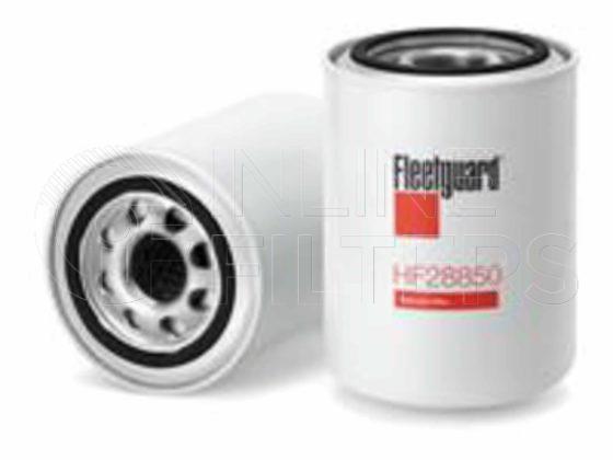 Fleetguard HF28850. Hydraulic Filter Product – Brand Specific Fleetguard – Undefined Product Fleetguard filter product Hydraulic Filter. Main Cross Reference is Hyundai 31E90126. Particle Size at Beta 75: 45 micron (45 micron). Particle Size at Beta 200: 0 micron (0 micron). Fleetguard Part Type: HF