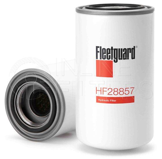 Fleetguard HF28857. Hydraulic Filter Product – Brand Specific Fleetguard – Spin On Product Fleetguard filter product Hydraulic Filter. Main Cross Reference is Clark 247052. Particle Size at Beta 75: 18 micron (18 micron). Fleetguard Part Type: HF_SPIN