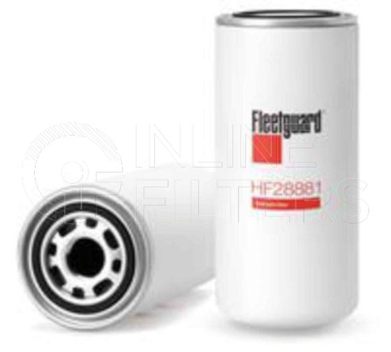 Fleetguard HF28881. Hydraulic Filter Product – Brand Specific Fleetguard – Undefined Product Fleetguard filter product Hydraulic Filter. Main Cross Reference is New Holland 81869132. Flow Direction: Outside In. Particle Size at Beta 75: 75.0 micron. Fleetguard Part Type: HF