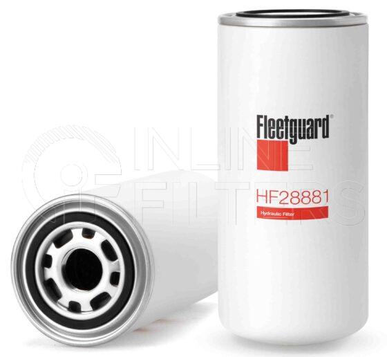 Fleetguard HF28881. FILTER-Hydraulic(Brand Specific) Product – Brand Specific Fleetguard – Undefined Product Hydraulic filter product Main Cross Reference New Holland 81869132 Details Main Cross Reference is New Holland 81869132. Flow Direction Outside In. Particle Size at Beta 75 – 75.0 micron. Fleetguard Part Type HF
