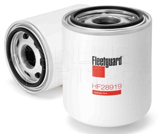 Fleetguard HF28919. FILTER-Hydraulic(Brand Specific) Product – Brand Specific Fleetguard – Spin On Product Hydraulic filter product Details Main Cross Reference is Massey Ferguson 3619712M1. Flow Direction Outside In. Fleetguard Part Type HF_SPIN