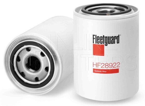 Fleetguard HF28922. FILTER-Hydraulic(Brand Specific) Product – Brand Specific Fleetguard – Undefined Product Hydraulic filter product Details Main Cross Reference is AC PF16. Particle Size at Beta 75 – 47 micron (47 micron). Particle Size at Beta 200 – 0 micron (0 micron). Fleetguard Part Type HF