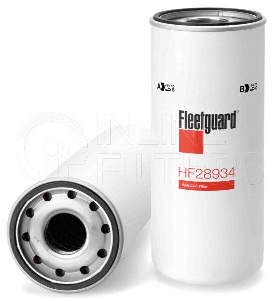 Fleetguard HF28934. FILTER-Hydraulic(Brand Specific) Product – Brand Specific Fleetguard – Cartridge Product Hydraulic filter product Details Main Cross Reference is Same 244193200. Particle Size at Beta 75 – 100 micron (100 micron). Fleetguard Part Type HF_CART