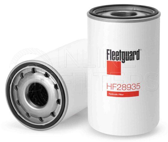 Fleetguard HF28935. FILTER-Hydraulic(Brand Specific) Product – Brand Specific Fleetguard – Cartridge Product Hydraulic filter product Main Cross Reference is Same 244193500. Particle Size at Beta 75: 100 micron (100 micron). Fleetguard Part Type: HF_CART