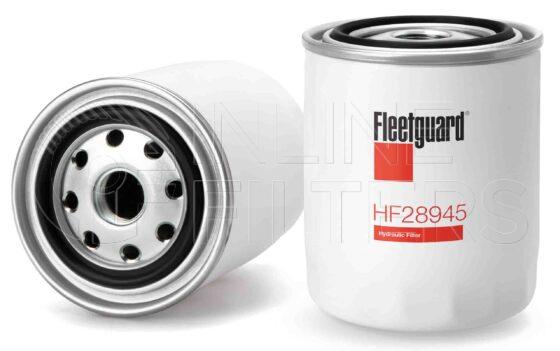 Fleetguard HF28945. FILTER-Hydraulic(Brand Specific) Product – Brand Specific Fleetguard – Spin On Product Hydraulic filter product Details Main Cross Reference is Yanmar 17263873730. Flow Direction Outside In. Particle Size at Beta 75 – 100.0 micron. Fleetguard Part Type HF_SPIN