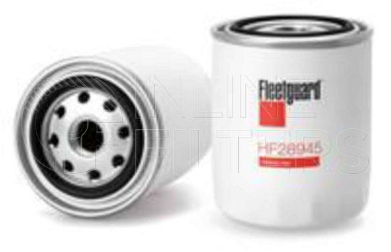 Fleetguard HF28945. Hydraulic Filter Product – Brand Specific Fleetguard – Spin On Product Fleetguard filter product Hydraulic Filter. Main Cross Reference is Yanmar 17263873730. Flow Direction: Outside In. Particle Size at Beta 75: 100.0 micron. Fleetguard Part Type: HF_SPIN