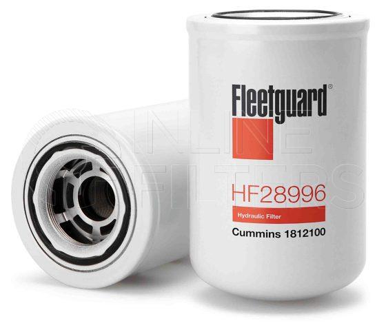 Fleetguard HF28996. Hydraulic Filter. Main Cross Reference is Clark 4202525. Fleetguard Part Type: HF.