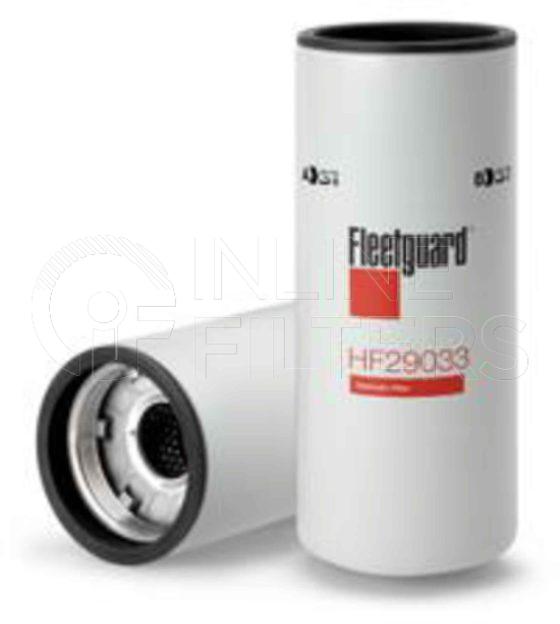 Fleetguard HF29033. Hydraulic Filter Product – Brand Specific Fleetguard – Spin On Product Fleetguard filter product Hydraulic Filter. Main Cross Reference is John Deere AT308274. Particle Size at Beta 75: 6 micron (6 micron). Particle Size at Beta 200: 10 micron (10 micron). Fleetguard Part Type: HF_SPIN