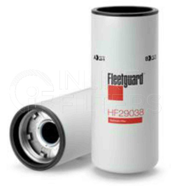 Fleetguard HF29038. Hydraulic Filter. Main Cross Reference is John Deere AT335492. Fleetguard Part Type: HF.