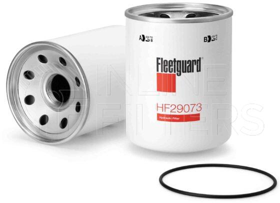 Fleetguard HF29073. Hydraulic Filter Product – Brand Specific Fleetguard – Spin On Product Fleetguard filter product Hydraulic Filter. Main Cross Reference is Caterpillar 9T8578. Particle Size at Beta 75: 10. Particle Size at Beta 200: 11. Fleetguard Part Type: HF_SPIN