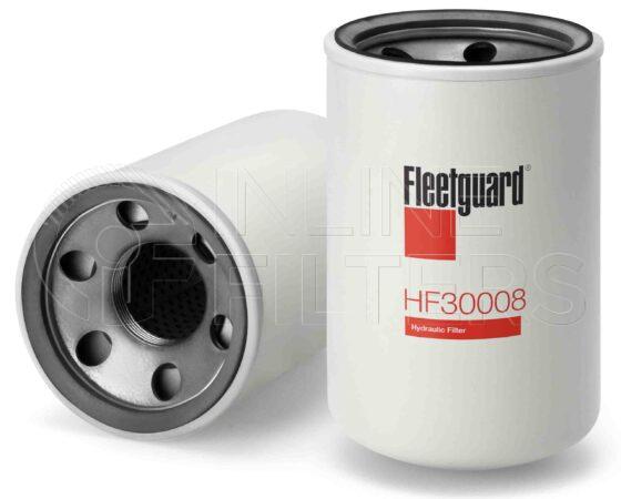 Fleetguard HF30008. FILTER-Hydraulic(Brand Specific) Product – Brand Specific Fleetguard – Cartridge Product Hydraulic filter product Details Main Cross Reference is Pall HC7400SKN4H. Particle Size at Beta 75 – 4.5 micron (4.5 micron). Particle Size at Beta 200 – 6 micron (6 micron). Fleetguard Part Type HF